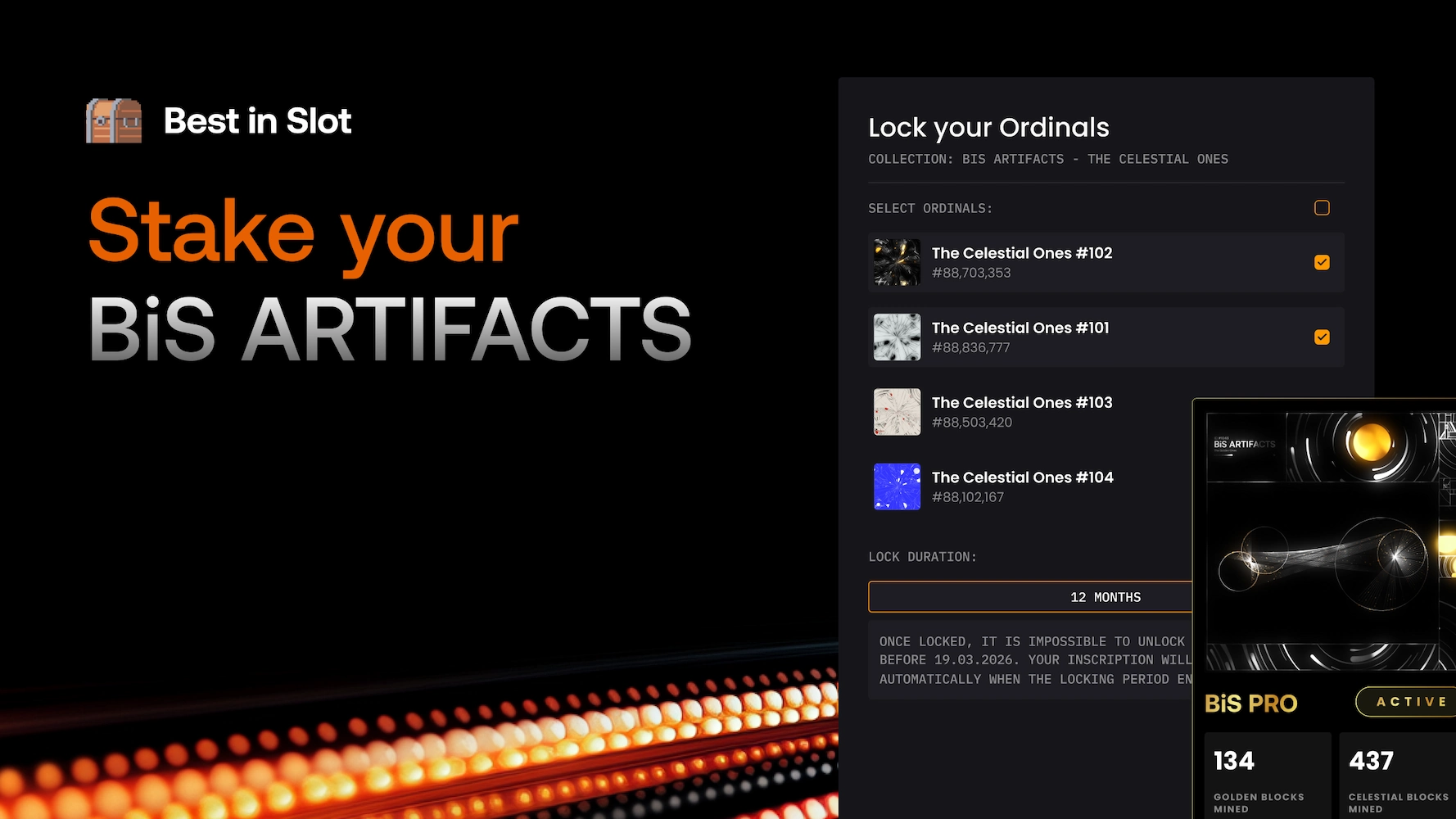 BiS ARTIFACTS: The first stakeable collection on Bitcoin